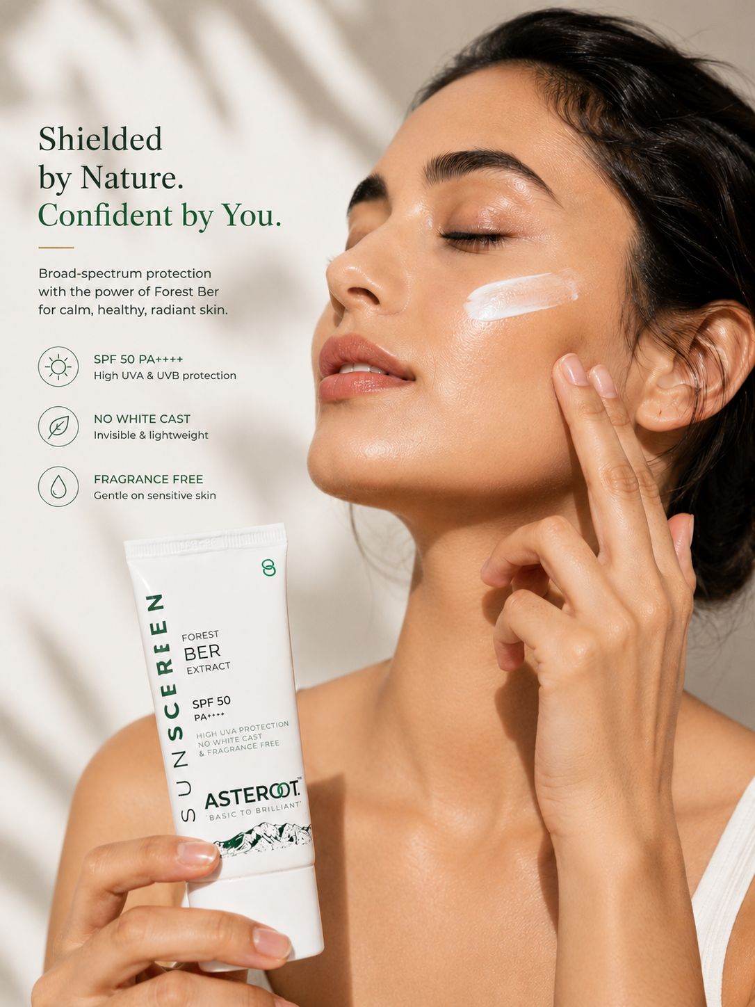 SUNSCREEN  - High UVA Protection, No White Cast & Fragrance Free, SPF 50 PA++++  Raise with Forest Ber Extract 50gm