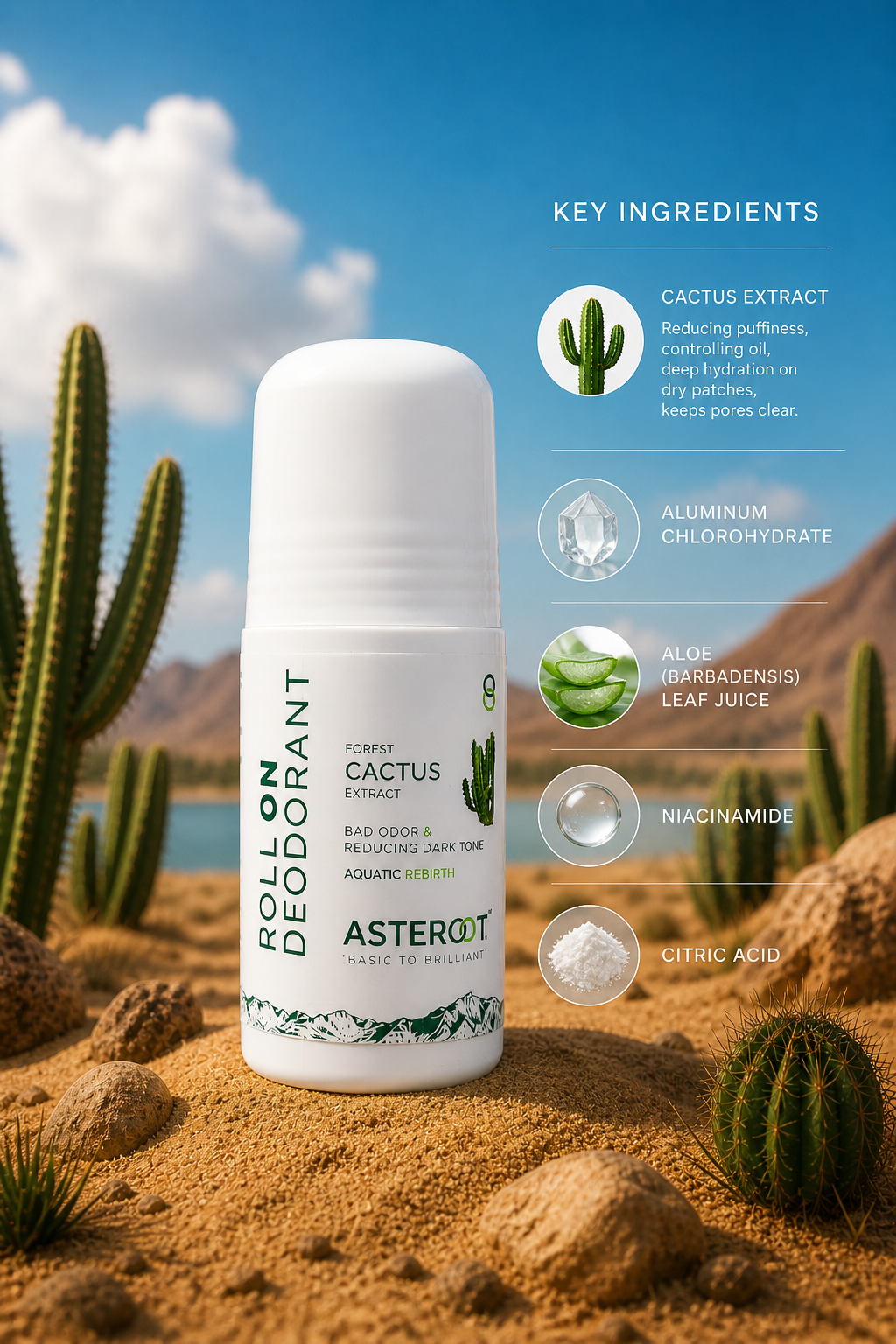 Bad Odor & Reducing Dark Tone, Intensify with Forest Cactus Extract 40ml Fragranc AQUATIC REBIRTH